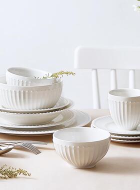 爆款5ZW陶瓷碗精致纯白色加厚防烫单个装4.5寸小碗米饭6/8寸面碗