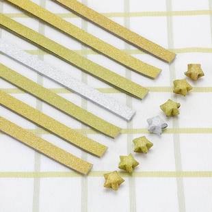 爆款金粉闪钻纯色彩虹叠星星纸折手工折纸纸星条闪光纸闪亮许愿