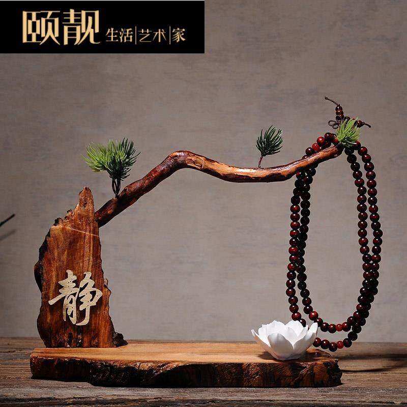 爆款5ZW小沙弥古典古玩架家居装饰摆件中式工艺品乔迁书架桌面茶