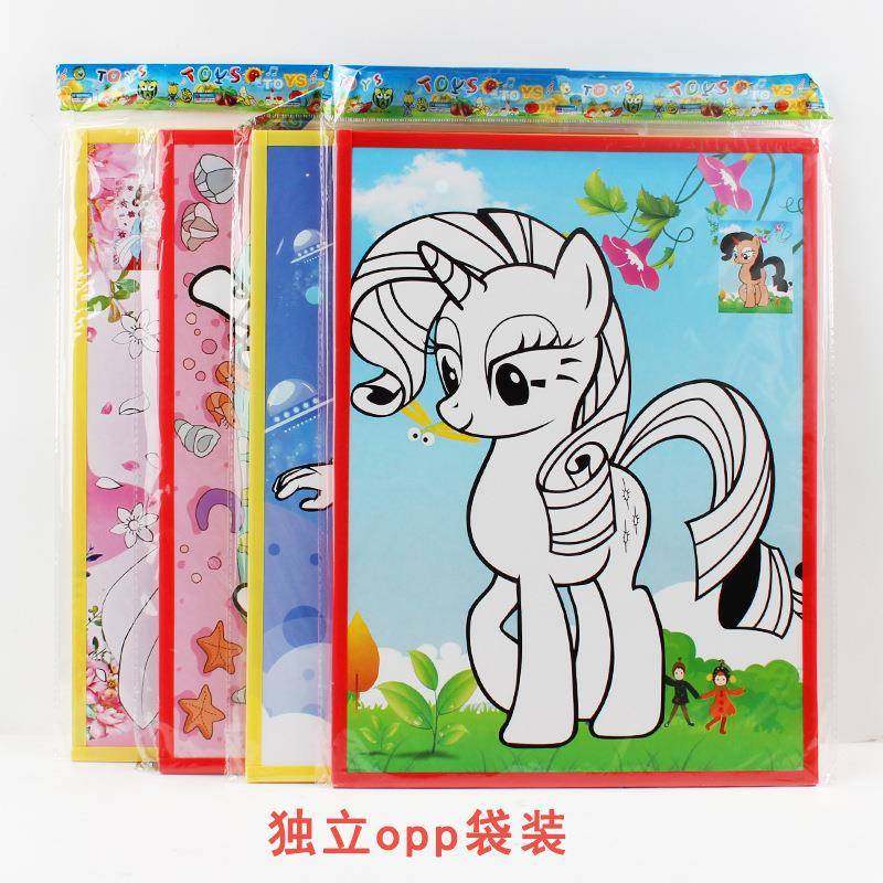 爆款彩底涂鸦画水彩画水粉颜料儿童涂色画板带框泡沫板画摆摊广场,玩具/童车/益智/积木/模型,沙画/胶画/画,淘宝优惠券,粉丝福利购,淘宝优惠卷