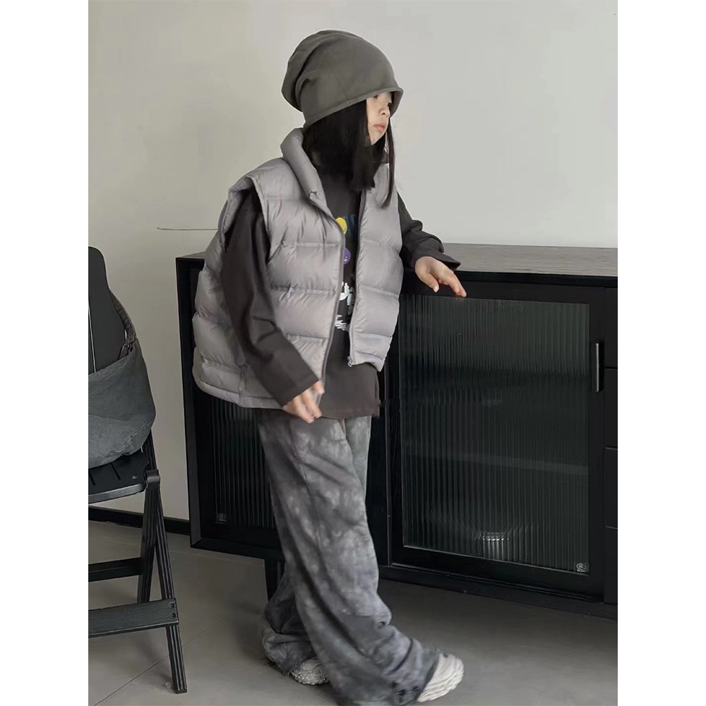 日本品质儿童新款秋冬90鸭绒男童女童短款羽绒马甲宽松轻薄款保暖