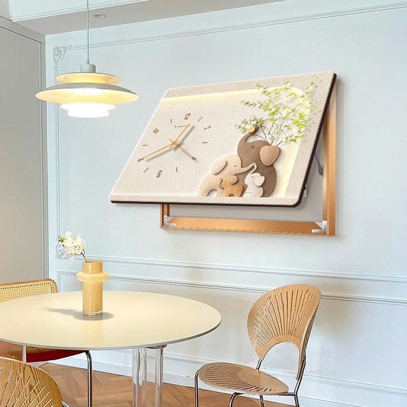 2024新款大象电表箱p装饰画钟表配电箱遮挡时钟挂画电闸弱电箱壁