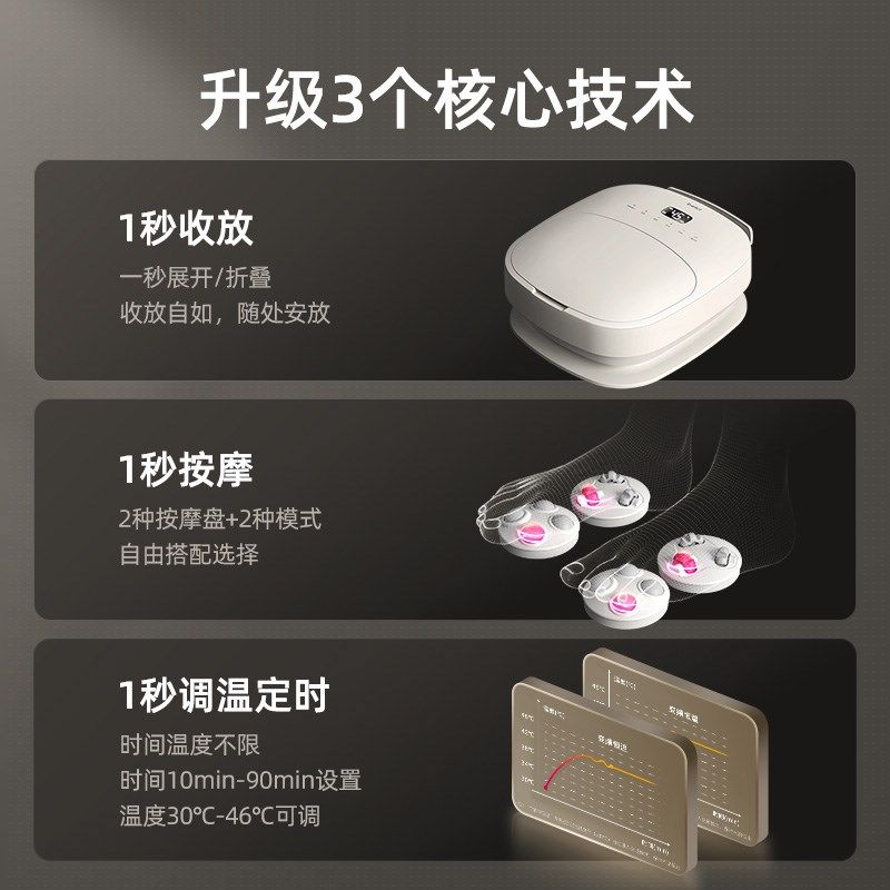 蓓慈可折a叠杀菌足浴器全自动泡脚桶加热恒温洗脚盆电动按摩足浴,个人护理/保健/按摩器材,足浴器,淘宝优惠券,粉丝福利购,淘宝优惠卷