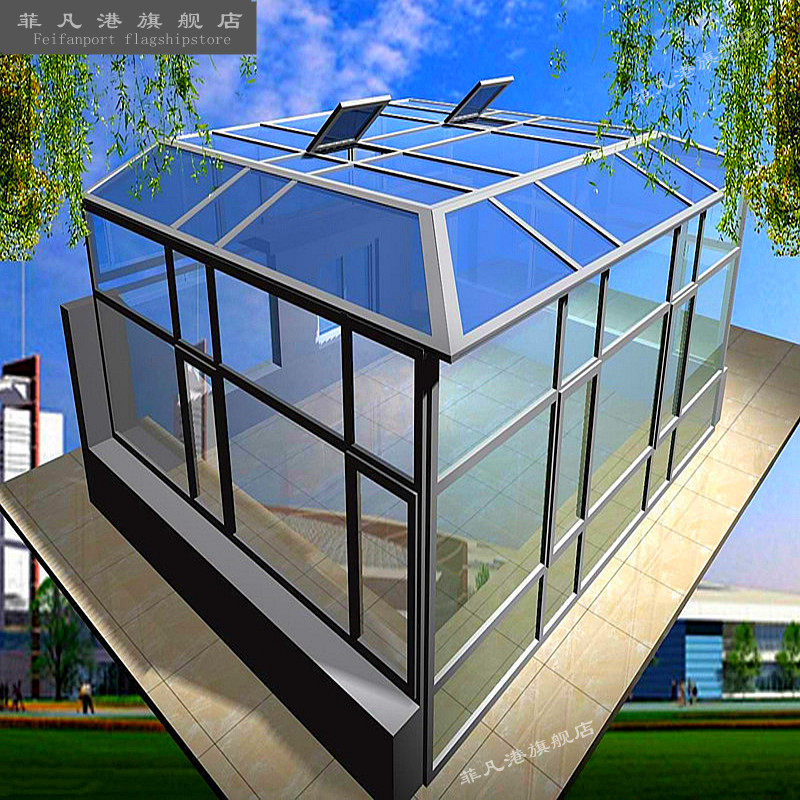 断桥铝阳光房g钢结构夹胶钢化玻璃隔音门窗阳光房天窗铝合金封露