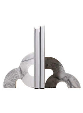 现代简约大理石书档书立样板间z家居书房书柜办公室桌面书夹摆件