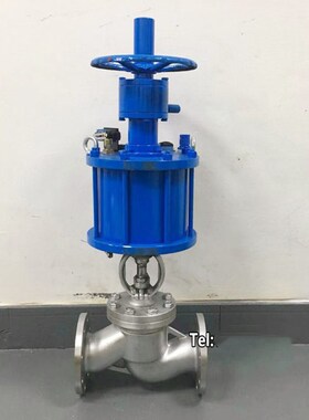 J641W-16/25P气动304不锈钢法兰截止阀DN15-900电Y站高温蒸汽阀