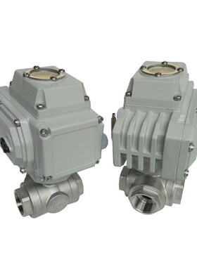 Q914F-16/25/40/64P电动30B4不锈钢L型三通球阀DN6-100换向分流阀