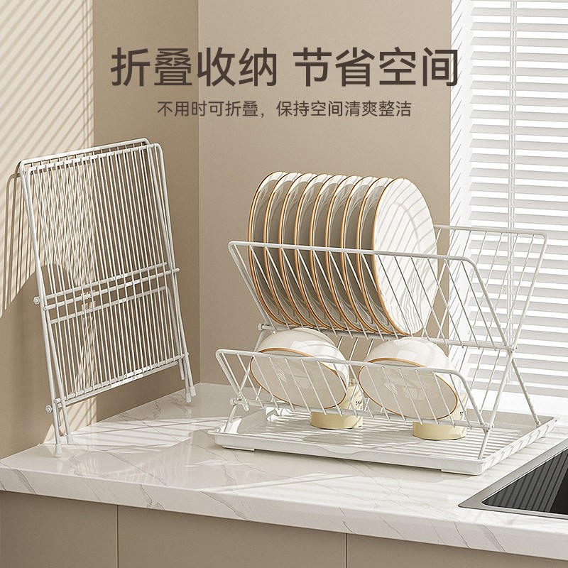厨房碗碟收纳架台面沥水碗盘架可F折叠置物架碗架盘子碗筷沥水