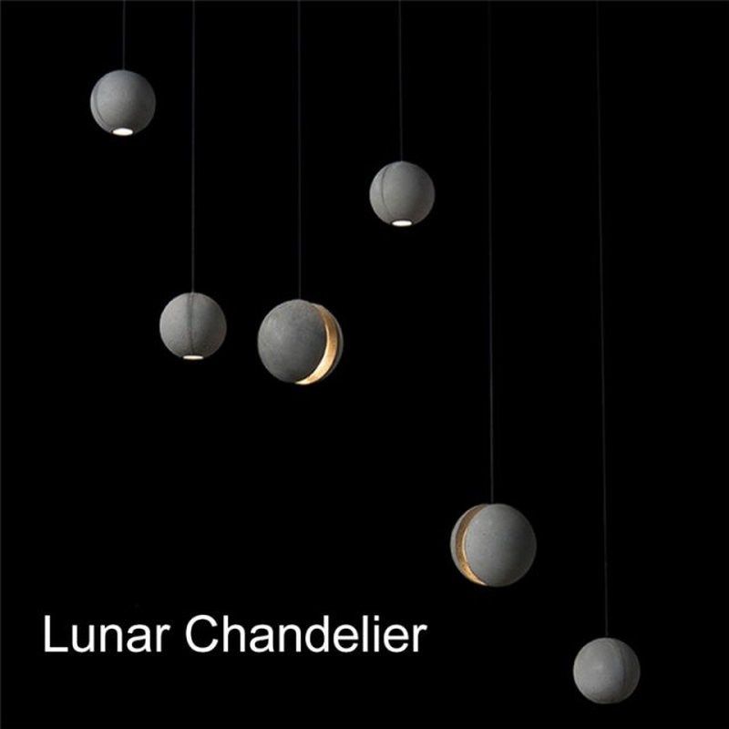 Globe Ball Moon Cement Pendant Lights Cafe Bar RestaurZant B