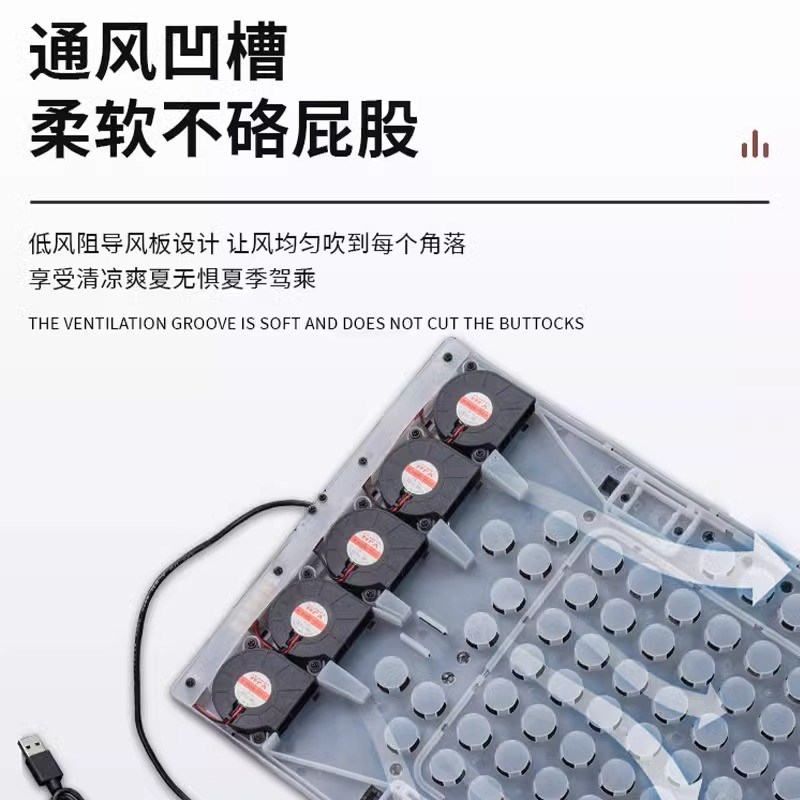 夏季车用座垫通风座椅汽车坐垫电动带G风扇吹风制冷冰夏天凉垫按