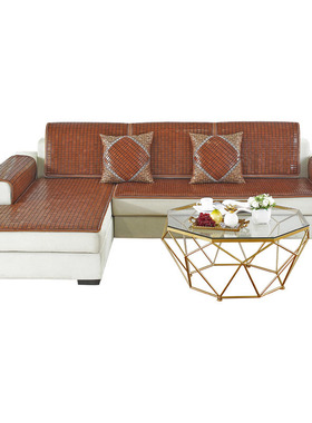 夏季凉席沙发垫夏天款麻将坐垫客厅红G木防滑座垫欧式竹块垫子定