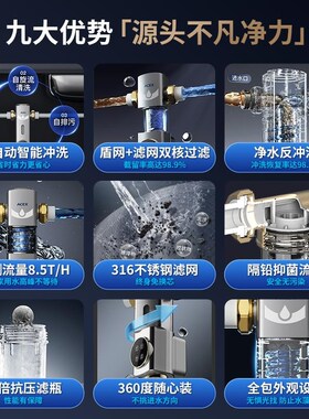 ACEX阿赛克斯前置过滤器全自动反冲洗家用全铜大流量X自来水净水