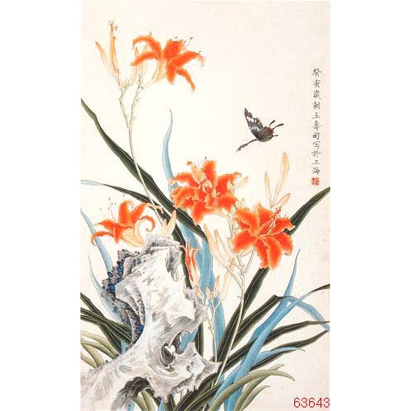 苏绣DIY套件初学材料包 花w鸟 百合蝴蝶 玄关客厅卧室 刺绣装饰画图片