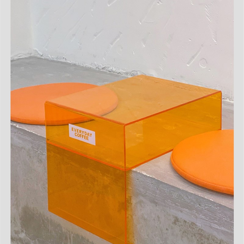 彩色亚克力L型展示m架网红店装饰道具奶茶店展示盒中岛流水台定制