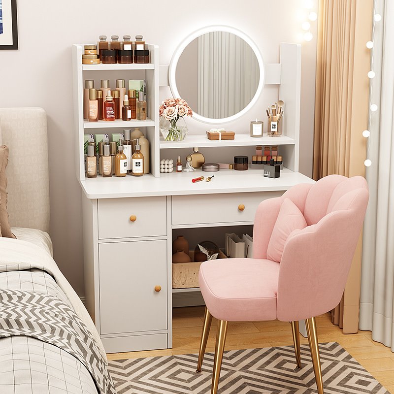 梳妆台卧室小型现代简约收纳柜一体小户型网红ins风化妆桌化妆台