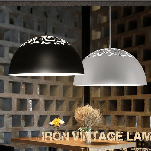 现代简约餐厅灯吊灯餐桌客厅卧室书房办公室咖啡厅镂空半圆吊灯罩