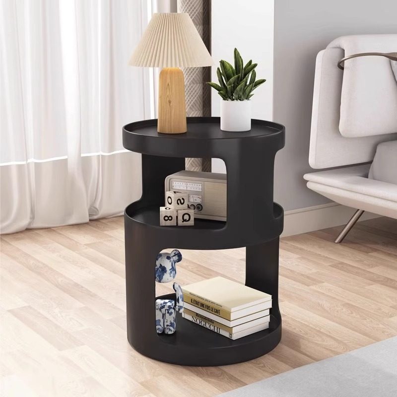 沙发边几可移动创意小圆茶几客厅茶桌奶油风铁艺床头柜推车置物架