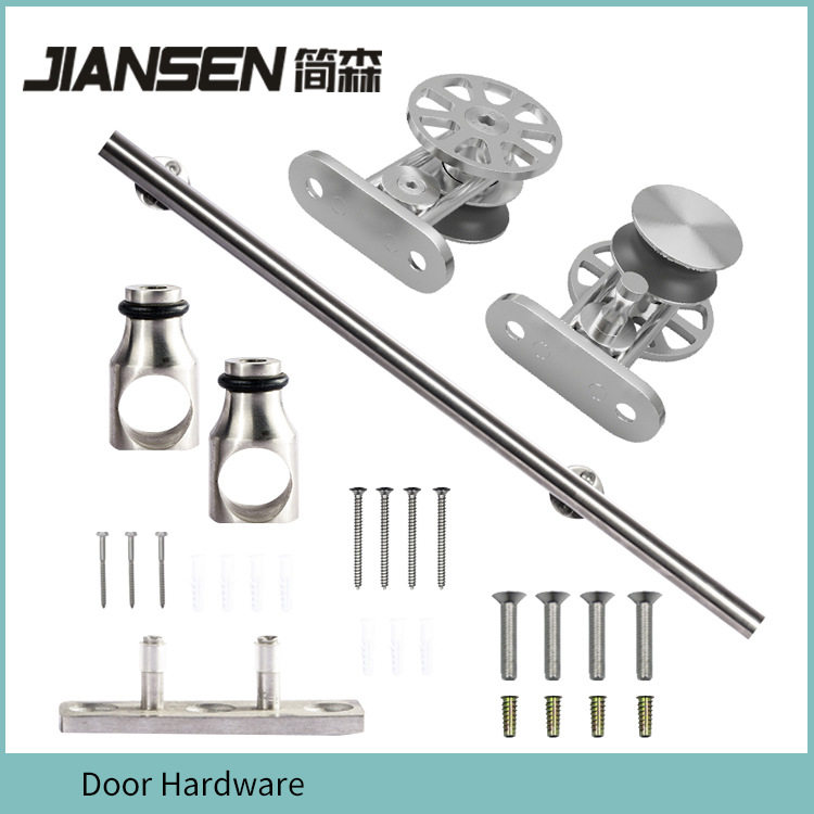 美式不锈钢谷仓门吊轨 花轮款移门滑轮轨道顶装款