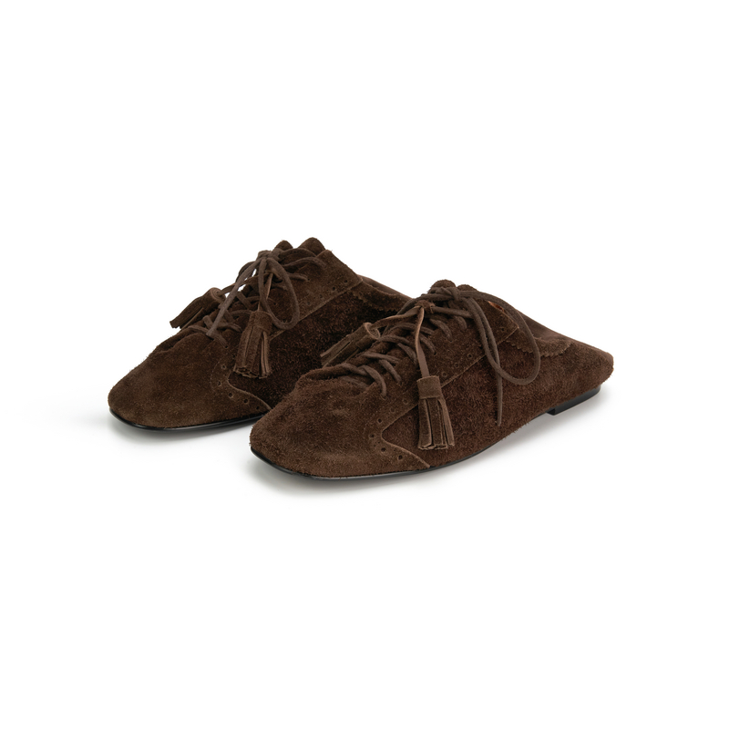 AVVENN复古棕咖色平底时尚休闲女鞋AL9P010691