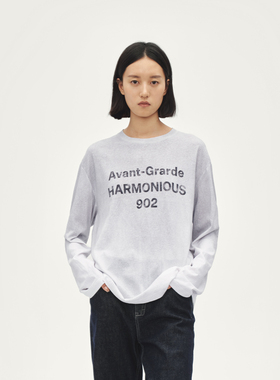 AVVENN25冬季新品902胶囊设计师款做旧长袖T恤慵懒内搭AL91001508