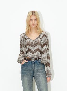 AVVENN秋季菱形渐变轻薄暖色调吊带针织背心AM71202530