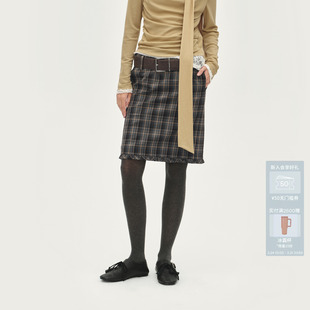 复古格纹裙AL91503785 AVVENN设计师款 田曦薇同款