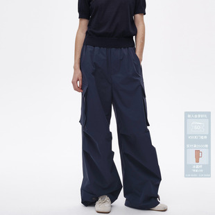 AL11301622 袋休闲裤 AVVENN设计师款 中性藏青宽松直筒立体工装