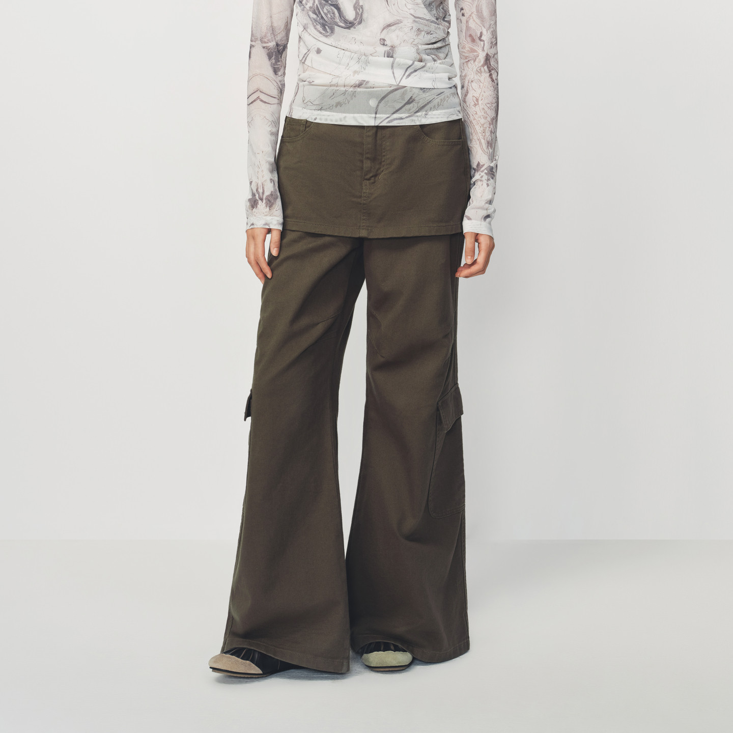 AVVENN设计师款假两件牛仔裤宽松微喇腰带AL91302633,女装/女士精品,牛仔裤,淘宝优惠券,粉丝福利购,淘宝优惠卷