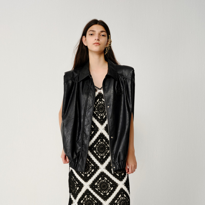 avvenn刺绣无袖宽松马甲