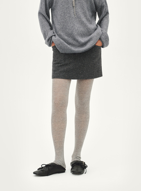 AVVENN侧缝口袋腰带深灰色修身半身裙AL91501738