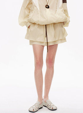 AVVENN设计师款混搭运动风松紧腰泡泡裙短裤AL31306539