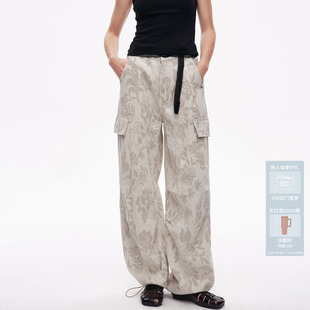 AL31302652 风牛仔裤 AVVENN设计师款 垂顺透气松紧脚口提花工装