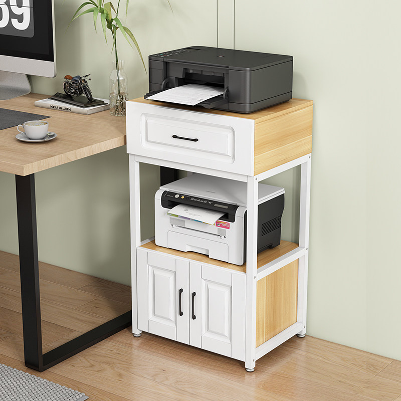 8V简约打印机架子落地多层桌边放文件的收纳置物架家用带抽屉储物