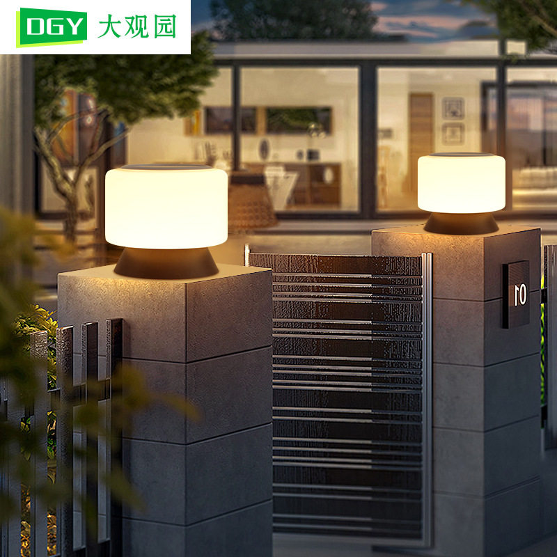 太阳能柱头灯户外庭院别墅花园家用防水超亮墙柱子路灯大门灯378L