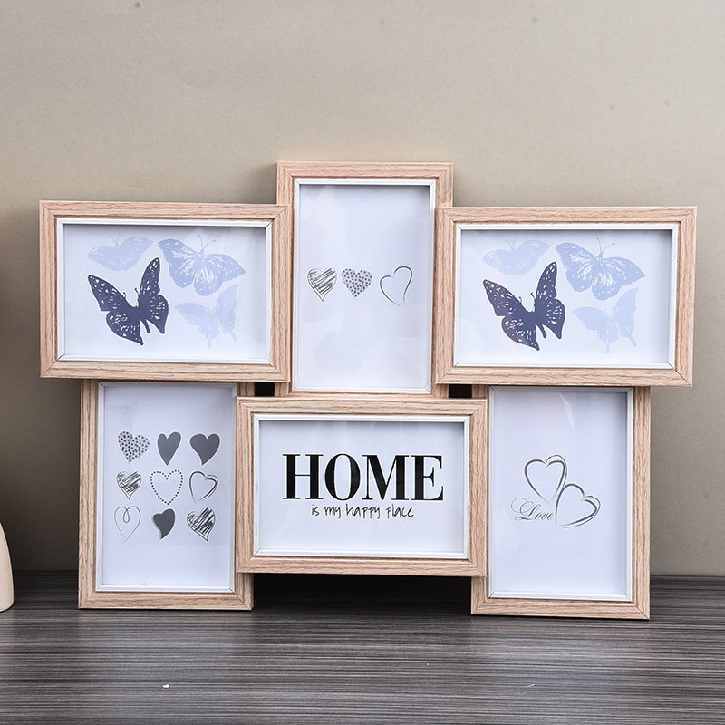 创意组合相框照片墙6格6寸7寸连体挂墙画框美式风墙面装饰品现货