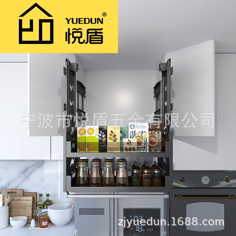 高深柜联动升降拉篮 厨房橱柜调味篮加深上下拉式升降机