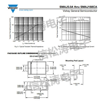 VSAYI单向SMAJ33A CM 双H向SMAJ33CA YLFGM贴片 TVS二极管DO-214A