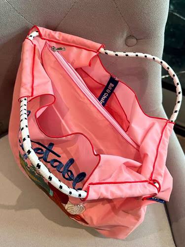 日系ball chain内胆包刺绣拉链内袋环保袋尼龙内置袋收纳小手包女