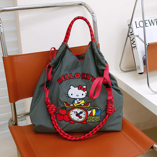 KT猫手提女包2025新款 chain环保 斜挎包大容量尼龙购物袋日系ball