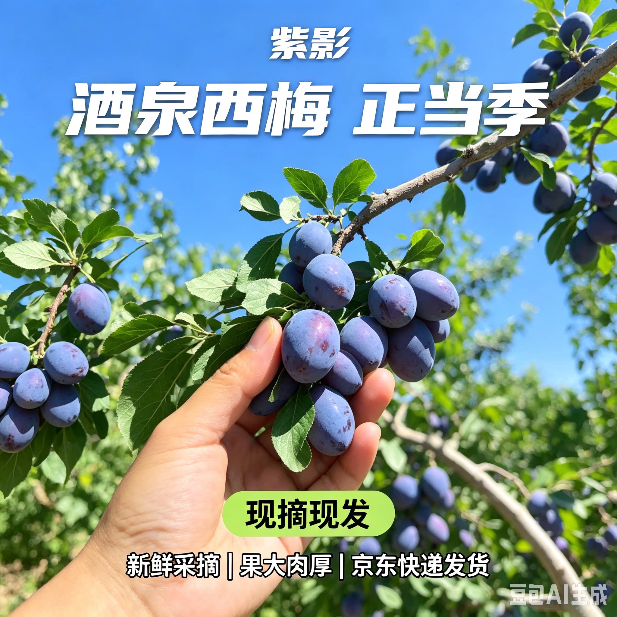 甘肃蓝蜜西梅酒泉产地直发现采现摘应季新鲜李子