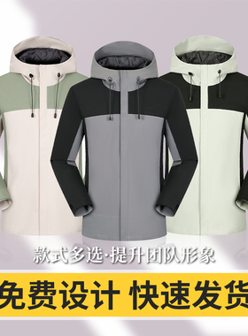 (FZKF2401B)拼色工作服定制防静电冲锋衣印字上衣夹克工装外套