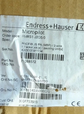 【顺庆】E+H FMR51-MAGCCABCA5AGJ+AG 恩德斯【议价】