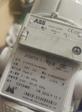 ABB压力变送器，2020TG，量程0-60Mpa【议价】