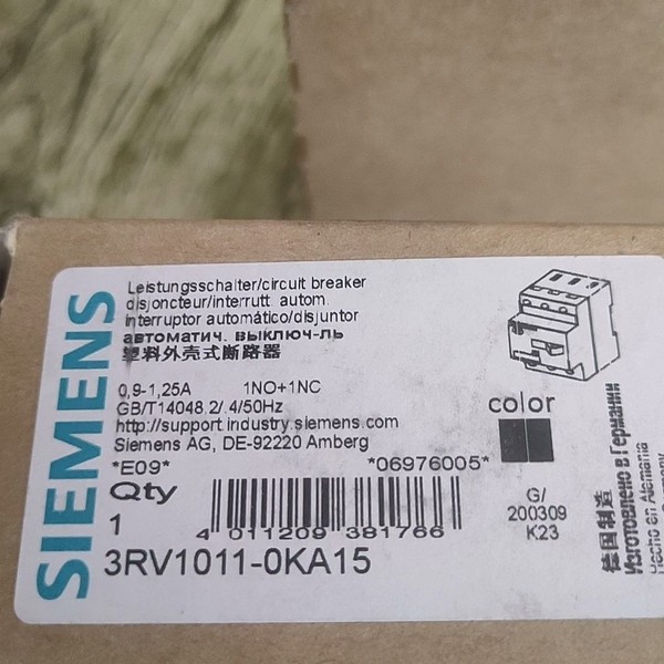 【顺庆】西门子3RV1011-0KA15断路器 全新原装正品【议价】