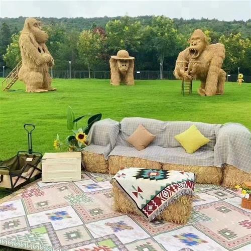 草垛凳子干稻草布景彷真草垛场景装饰婚庆拍摄道具圆方形草垛沙发