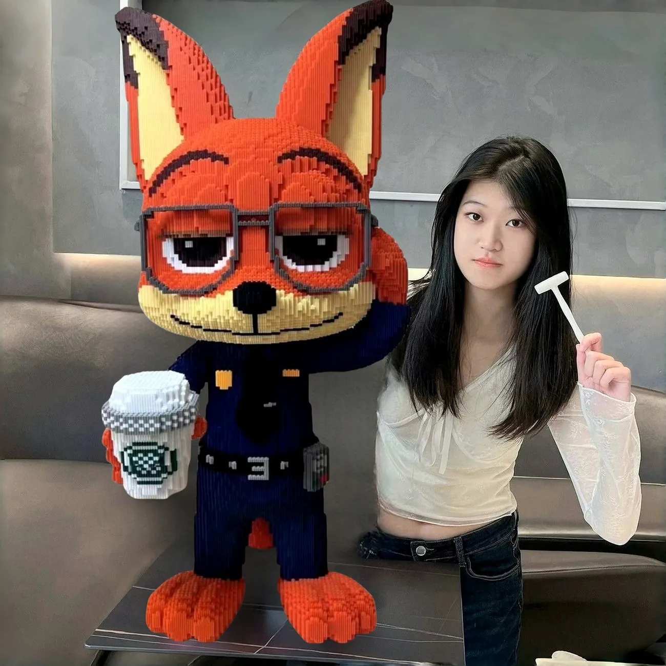 超大号尼克警官朱迪兔子积木玩具