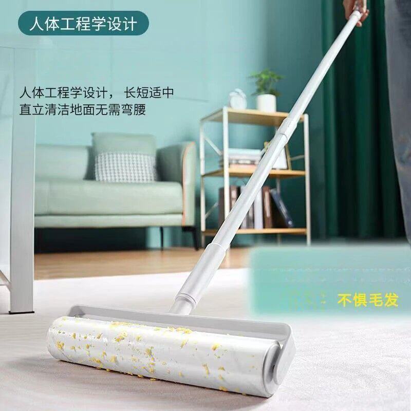 长杆滚筒粘毛器滚刷猫毛吸头发神器滚轮家用地板沾除黏可撕纸