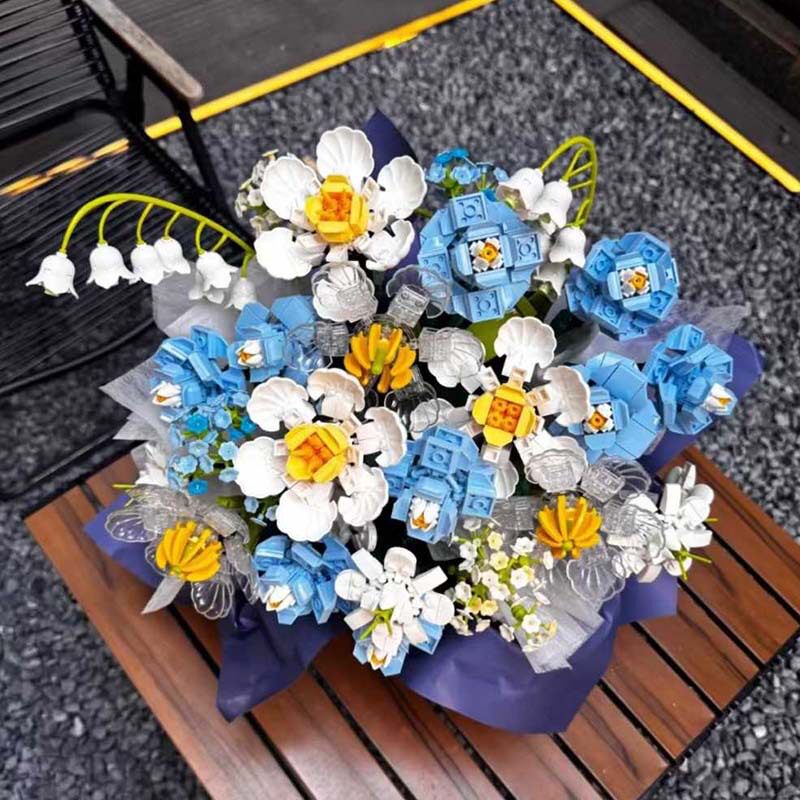 积木花束抱抱桶女生礼物情人节表白女孩子系列永生花DIY全套材料图片