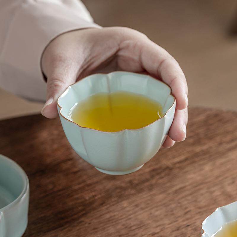 爆款天青汝窑主人杯汝瓷品茗杯个人杯茶盏单杯陶瓷功夫茶杯
