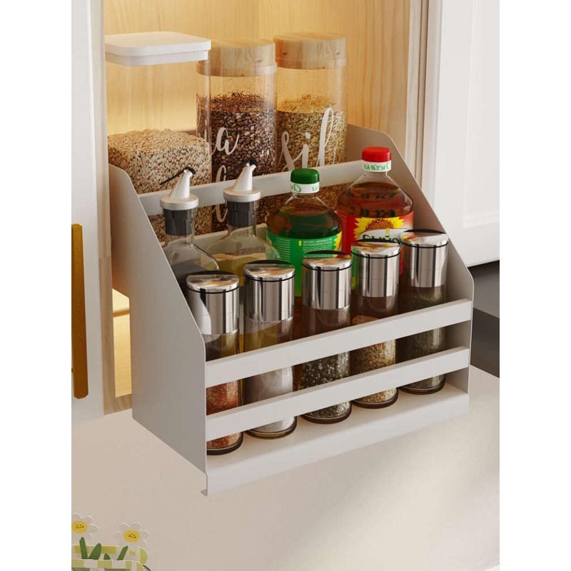 厨房吊柜拉篮下拉p式置物架橱柜升降调料架高柜子收纳架